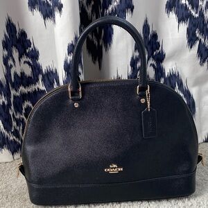 Coach Navy Leather Satchel
